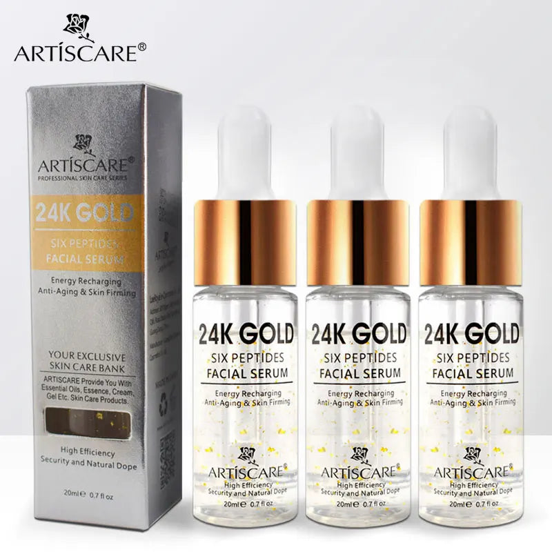 ARTISCARE 24K Gold Peptides Face Serum 20ml – Anti-Aging & Hydrating with Hyaluronic Acid