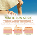 Stick solaire mat SPF 50+ – Crème solaire visage et corps | Protection UV résistante à l'eau | Crème solaire hydratante sans huile
