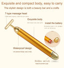 24K Gold Roller Vibrating Facial Massager Slimming Facial Skin Beauty Pulse Firming Face Massage Lift Tightening Wrinkle Bar