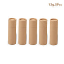 5Pcs/lot Kraft Paper Push Up Tubes Biodegradable Cardboard Cosmetic Cylindrical Packaging Lip Balm Deodorant Container