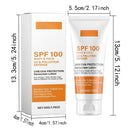 Protector solar facial y corporal no graso FPS 100+, bloqueador solar facial con protección UVA y UVB, crema bloqueadora solar antienvejecimiento para verano y playa.