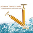 24K Gold Roller Vibrating Facial Massager Slimming Facial Skin Beauty Pulse Firming Face Massage Lift Tightening Wrinkle Bar