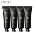 LAIKOU Mascarilla de colágeno de caracol de oro de 24 quilates, mascarilla facial exfoliante, antiarrugas, blanqueadora, elimina puntos negros, mascarilla facial desprendible, producto para la piel