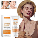 Protector solar facial y corporal no graso FPS 100+, bloqueador solar facial con protección UVA y UVB, crema bloqueadora solar antienvejecimiento para verano y playa.
