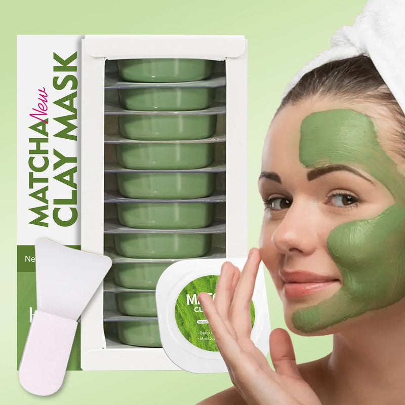 Mascarilla de limpieza profunda Matcha Fórmula de barro de arcilla, control de grasa refrescante, equilibra la grasa de la piel