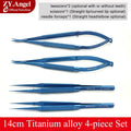 Ophthalmic Microscopic Instruments Scissors+Needle Holder+Tweezers with Surgical Box Titanium Alloy Ophthalmic Surgical Tools