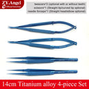 Ophthalmic Microscopic Instruments Scissors+Needle Holder+Tweezers with Surgical Box Titanium Alloy Ophthalmic Surgical Tools