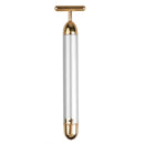 24K Gold Roller Vibrating Facial Massager Slimming Facial Skin Beauty Pulse Firming Face Massage Lift Tightening Wrinkle Bar