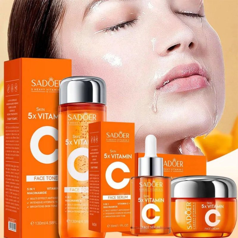 Vitamin C Face Serum & Cream Set – Brightening, Moisturizing, Anti-Aging Skincare Kit