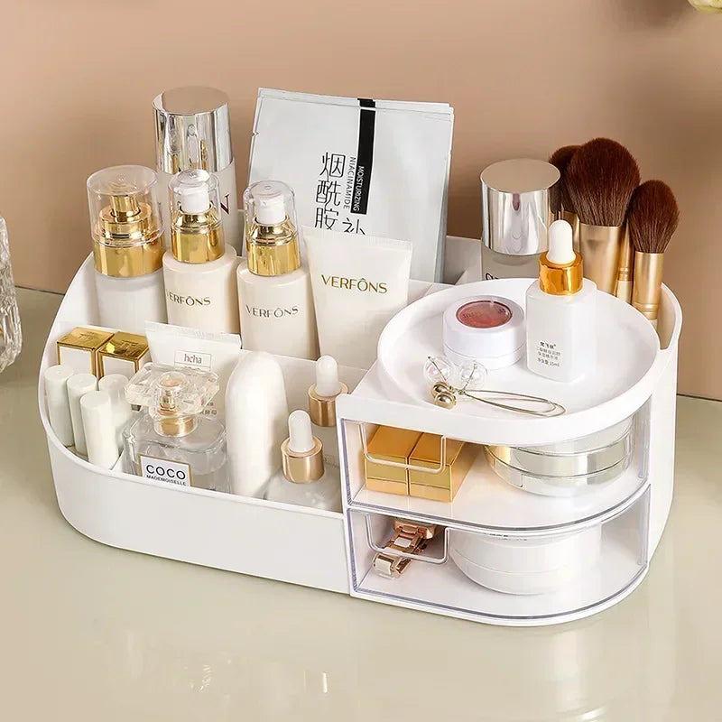 Boîte de rangement cosmétique grande capacité, organisateur de tiroir à maquillage, rangement pour bijoux, vernis à ongles et autres petits objets.