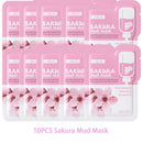 Laikou Sakura Mud Facial Mask Tablet Cleansing Pore Deep Moisturizing Shrink Pores Blackhead Acne Skin Care Product 5/10PCS