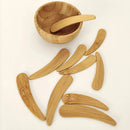 10Pcs Skincare Cream Spoon Cosmetic Mini Face Clay Ointment Scrub Mask Brush Wooden Bamboo Spatula Curved Diy Mask Beauty Tool