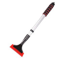 Raspador de Hielo de Aluminio Extensible con Cepillo para Nieve para Parabrisas de Coche, Pala de Nieve Telescópica Extralarga