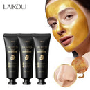 LAIKOU Mascarilla de colágeno de caracol de oro de 24 quilates, mascarilla facial exfoliante, antiarrugas, blanqueadora, elimina puntos negros, mascarilla facial desprendible, producto para la piel
