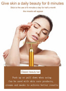24K Gold Roller Vibrating Facial Massager Slimming Facial Skin Beauty Pulse Firming Face Massage Lift Tightening Wrinkle Bar