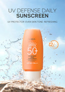 LAIKOU Protector solar facial FPS 50+, protector solar facial de doble tubo, multiefecto Pa+++, 50 g