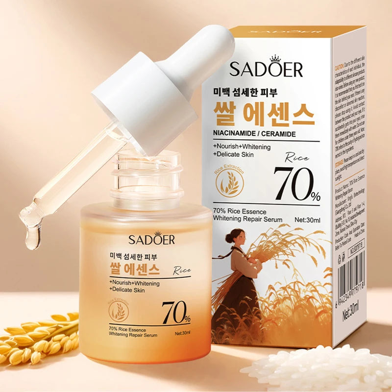 Crema blanqueadora facial con suero de esencia de arroz SADOER, hidratante y antiedad, cosmética coreana para el cuidado de la piel.