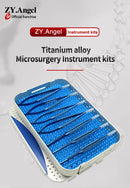 Ophthalmic Microscopic Instruments Scissors+Needle Holder+Tweezers with Surgical Box Titanium Alloy Ophthalmic Surgical Tools