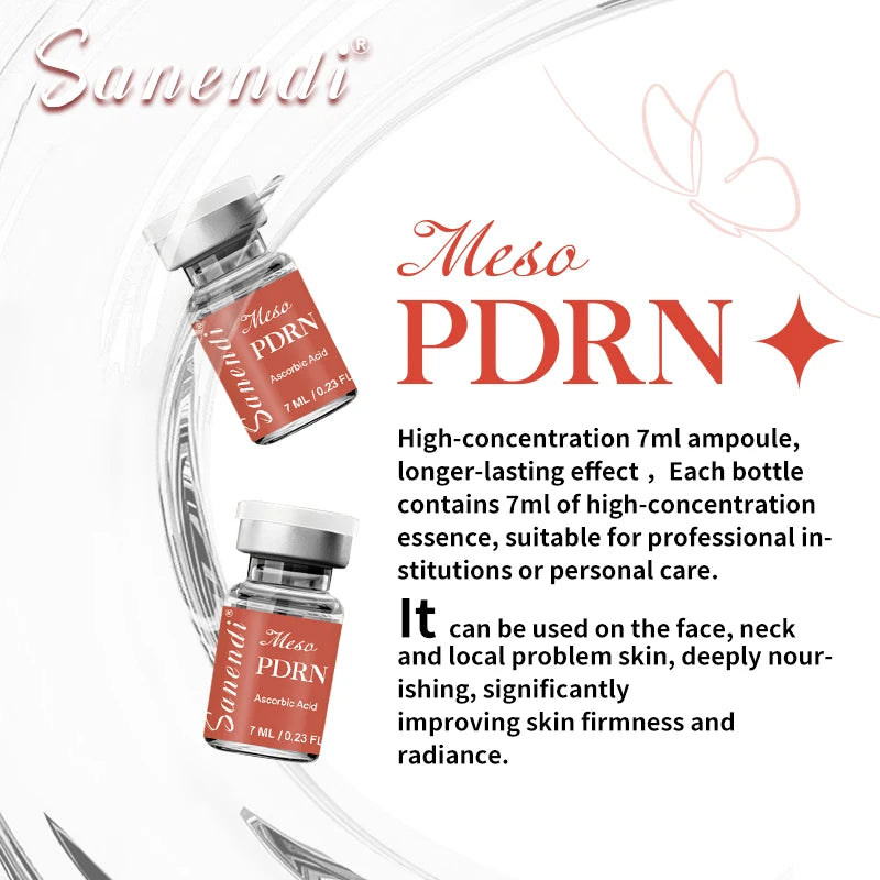 Suero de ADN de salmón PDRN de Sanendi para rostro Dr.Pen Hydro Glow, potenciador de la piel con vitamina C, iluminador, cuidado de la piel coreano, hidratación, 7 ml x 5