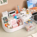 Caja de almacenamiento de cosméticos de gran capacidad, organizador de cajones de maquillaje, joyería, esmalte de uñas, contenedor de maquillaje, caja de almacenamiento de artículos diversos de escritorio