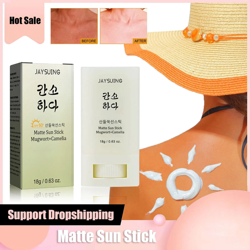 Stick solaire mat SPF 50+ – Crème solaire visage et corps | Protection UV résistante à l'eau | Crème solaire hydratante sans huile