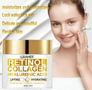 Crème visage au rétinol, hydratante et anti-rides, à base de collagène et d'acide hyaluronique, pour femmes et hommes.