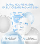 LAIKOU Milk Silky Hydrating Mask Brightening Collagen Sheet Mask Anti-Age Skin Care Moisturizing Face Mask 25g*20pcs