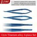 Ophthalmic Microscopic Instruments Scissors+Needle Holder+Tweezers with Surgical Box Titanium Alloy Ophthalmic Surgical Tools