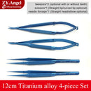 Ophthalmic Microscopic Instruments Scissors+Needle Holder+Tweezers with Surgical Box Titanium Alloy Ophthalmic Surgical Tools