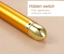 24K Gold Roller Vibrating Facial Massager Slimming Facial Skin Beauty Pulse Firming Face Massage Lift Tightening Wrinkle Bar
